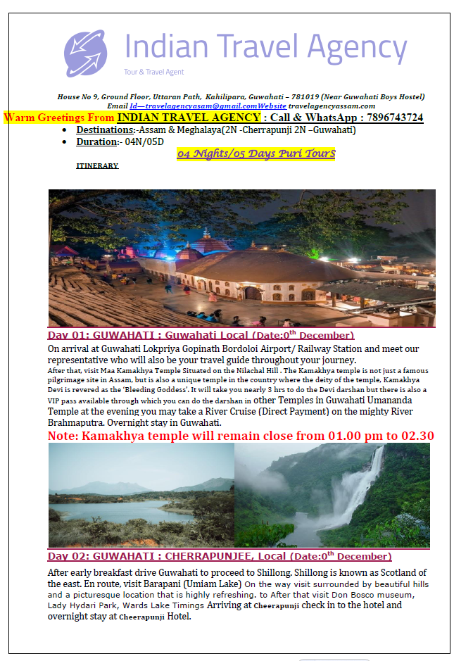 Travel agency assam